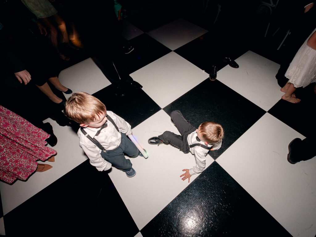 ring bearers on the dance floor