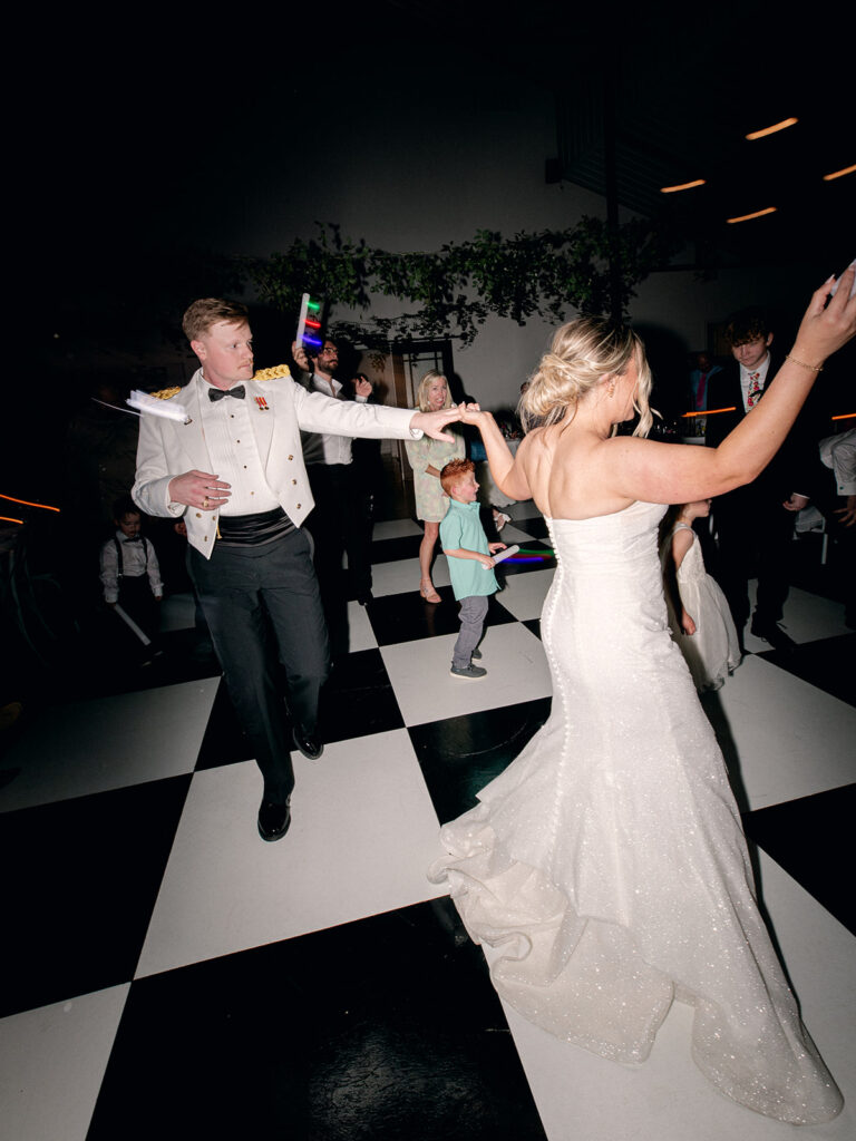 bride and groom dancing on the dance floor